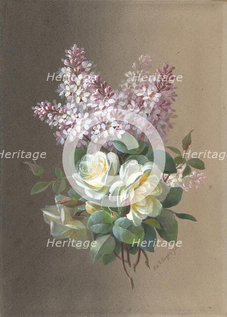 Flowers: Roses and Lilacs, late 19th-early 20th century. Creator: Paul de Longpré.