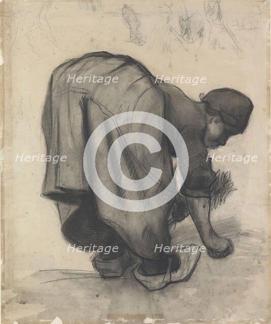 Peasant Woman Gleaning, 1885. Creator: Gogh; Vincent; van (1853-1890).