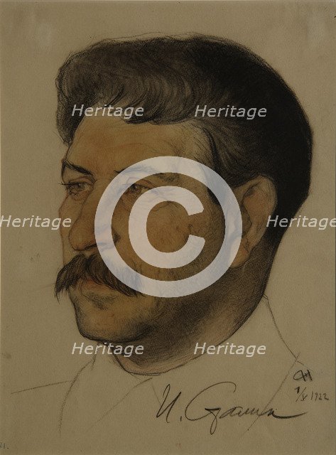 Portrait of Joseph Stalin (1879-1953), 1922. Artist: Andreev, Nikolai Andreevich (1873-1932)