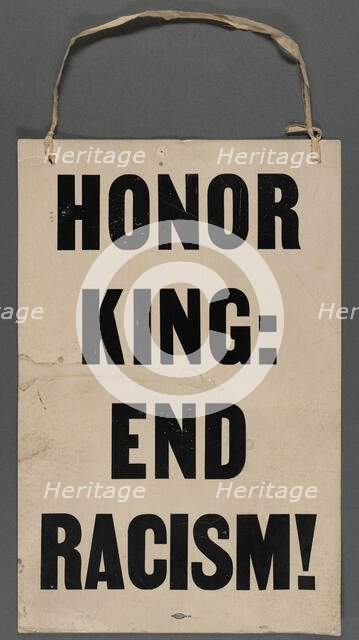 Honor King: End Racism!, c1968. Creator: Allied printing Trades Council.