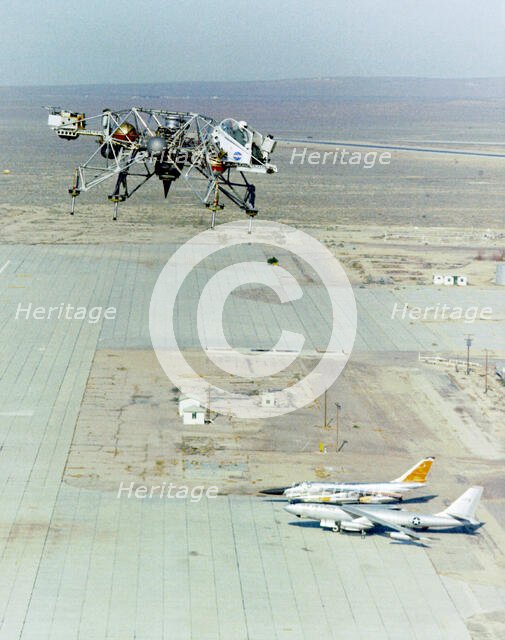 Lunar Landing Research Vehicle in flight, Edwards Air Force Base, USA, 1965.  Creator: NASA.