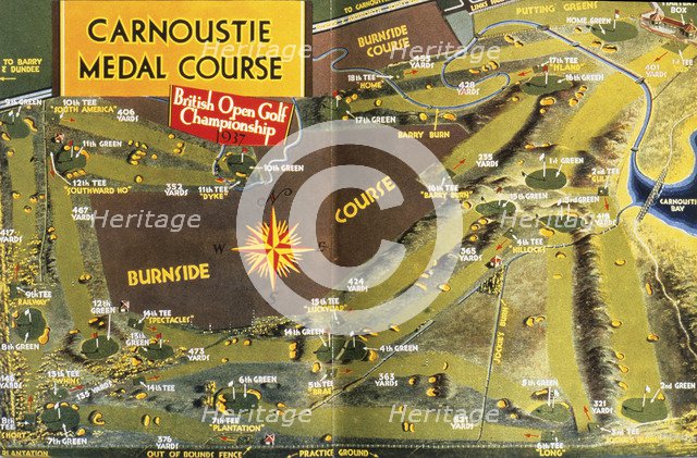 Carnoustie Medal Course, from the Carnoustie Supplement, Scottish, 1937. Artist: Unknown