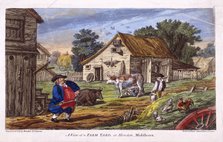 View of a farmyard in Hendon, in the London borough of Barnet, c1795. Artist: Anon