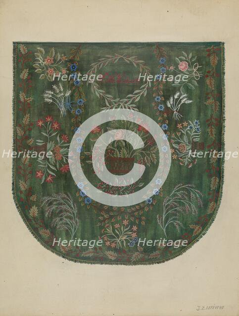 Embroidered Coverlet, c. 1936. Creator: Jules Lefevere.