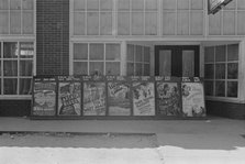 Movie posters, vicinity of Moundsville, Alabama, 1936. Creator: Walker Evans.