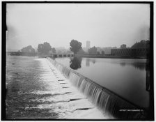 Dam across river, Appleton, Wis., between 1880 and 1899. Creator: Unknown.