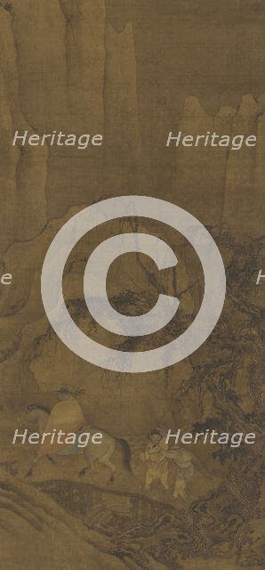 A Traveler on Horseback with Attendants, Ming dynasty, 1368-1644. Creator: Unknown.