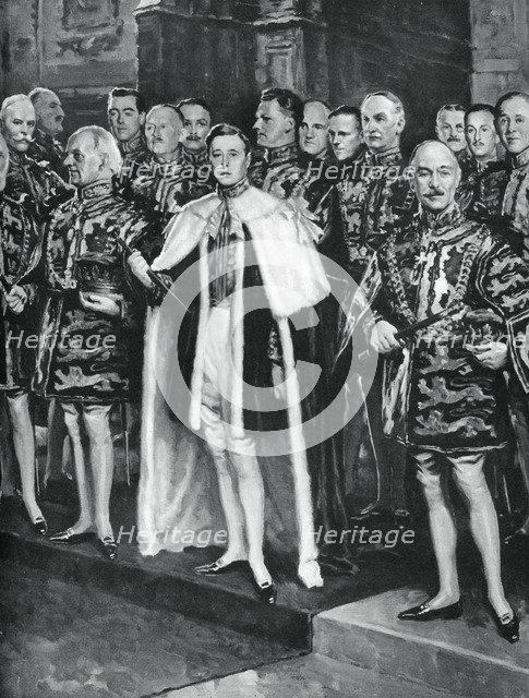 The Earl Marshal, heralds, and other officers of arms, coronation of George VI, 12 May 1937.Artist: W Smithson Broadhead