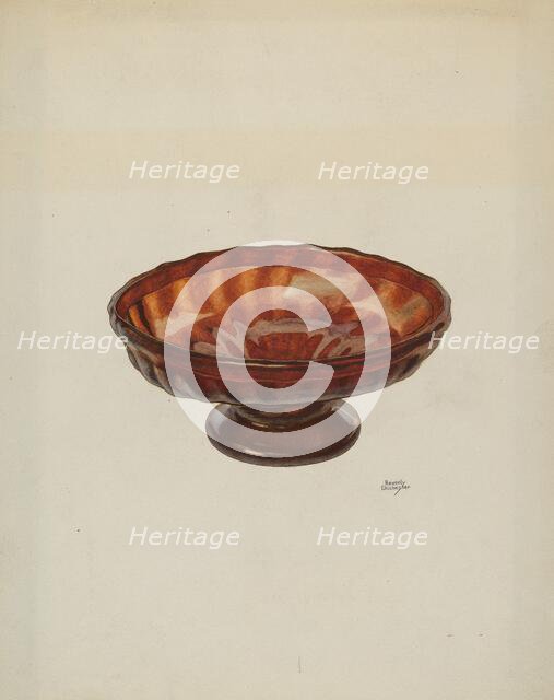 Dish with Foot, c. 1940. Creator: Beverly Chichester.