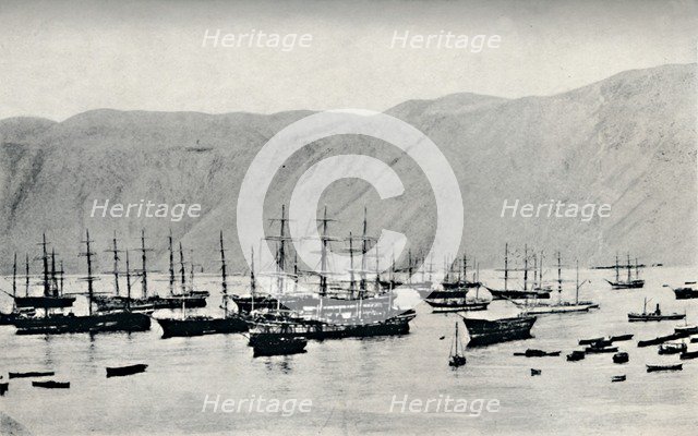 'Ship Awaiting Cargoes of Nitrate at Iquique', 1911. Artist: Unknown.