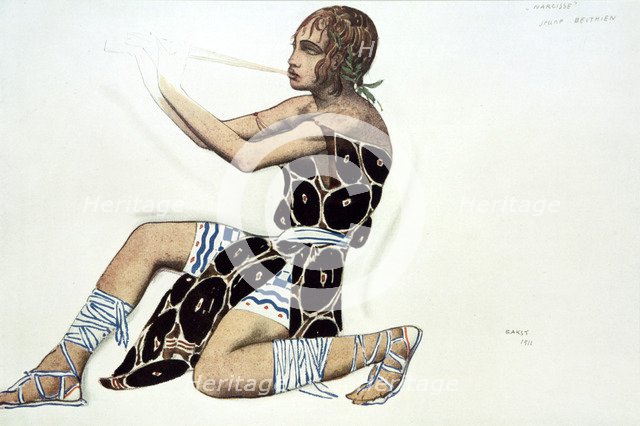 'Beotien', costume design a Ballets Russes production of Narcisse, music by Tcherepnin, 1911. Artist: Leon Bakst
