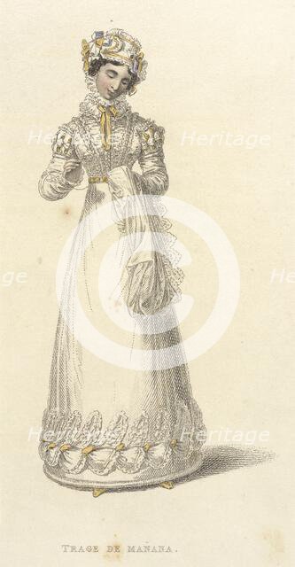 Fashion Plate (Trage De Manana), 1824. Creator: Rudolph Ackermann.
