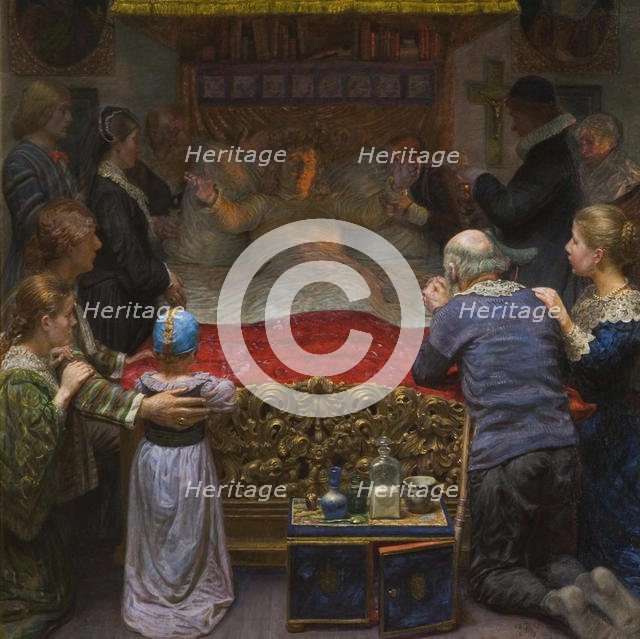 Death of Leonora Christina in Maribo Abbey, 1897. Creator: Zahrtmann, Kristian (1843-1917).