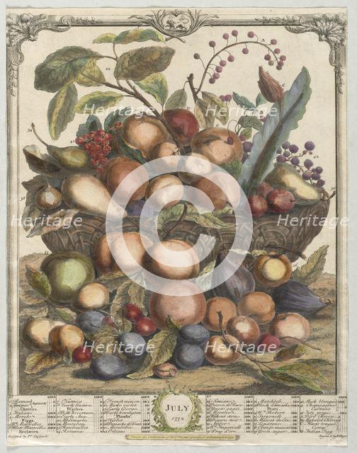 Twelve Months of Fruit: July, 1732. Creator: Henry Fletcher (British, active 1715-38).