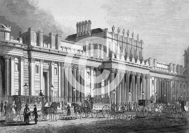 The south front of the Bank of England, City of London, c1830.     Artist: Anon