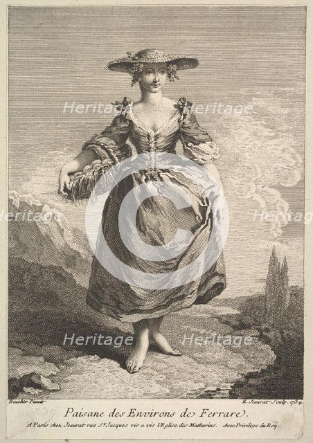 Peasant Woman from Around Ferrara, 1734. Creator: Edme Jeaurat.