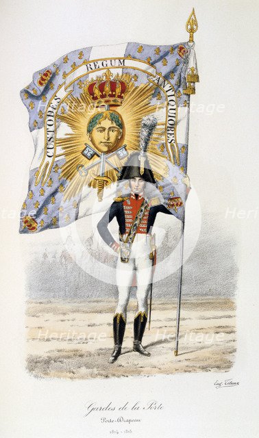 Gardes de la Porte, Flag bearer, 1814-15 Artist: Eugene Titeux