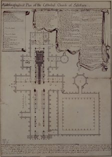 An Ichnographical Plan of the Cathedral Church of Salisbury, 1720-1780.  Creator: Unknown.