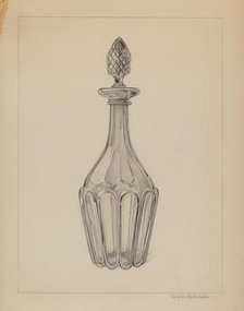 Glass Wine Decanter, c. 1937. Creator: Erwin Schwabe.