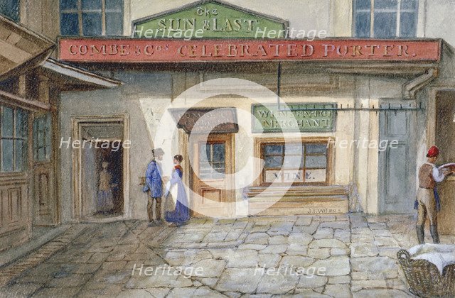 View of the Sun and Last inn in Newgate Market, Paternoster Square, City of London, 1867. Artist: JT Wilson