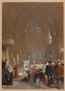 Ceremony in a Cathedral, n.d. Creator: possibly Louis Haghe (Belgian, 1806-1885) or Joseph Nash (English, 1808-1878).