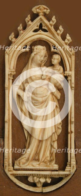 Plaque with Virgin and Child, French, 14th century. Creator: Unknown.