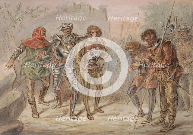 Return of a wounded soldier, c.1854-c.1887.  Creator: Alexander Ver Huell.