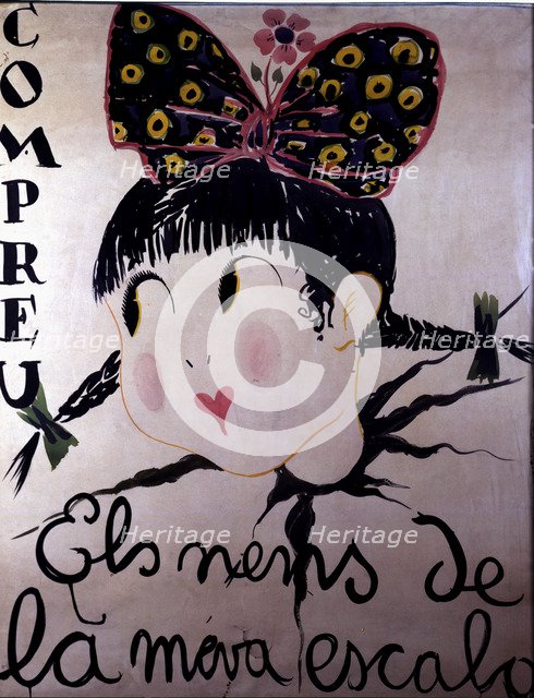 Poster for the promotion of the book of J. Salvat-Papasseit 'Els nens de la meva escala' (Childre…