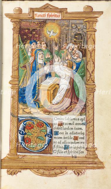 Printed Book of Hours (Use of Rome): fol. 58r, Pentecost, 1510. Creator: Guillaume Le Rouge (French, Paris, active 1493-1517).