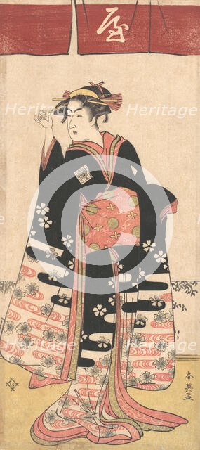 The Actor Ichikawa Monosuke II in an Unidentified Female Role, ca. 1789. Creator: Katsukawa Shun'ei.