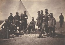Lieutenant General Sir J. L. Pennefather and Staff, 1855. Creator: Roger Fenton.
