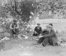 Camp of single men by the roadside...come in to work in the pea fields, Nipomo, California, 1935. Creator: Dorothea Lange.