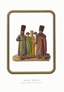 Boyar Clothing of the XVII century. From the Antiquities of the Russian State, 1849-1853. Creator: Solntsev, Fyodor Grigoryevich (1801-1892).