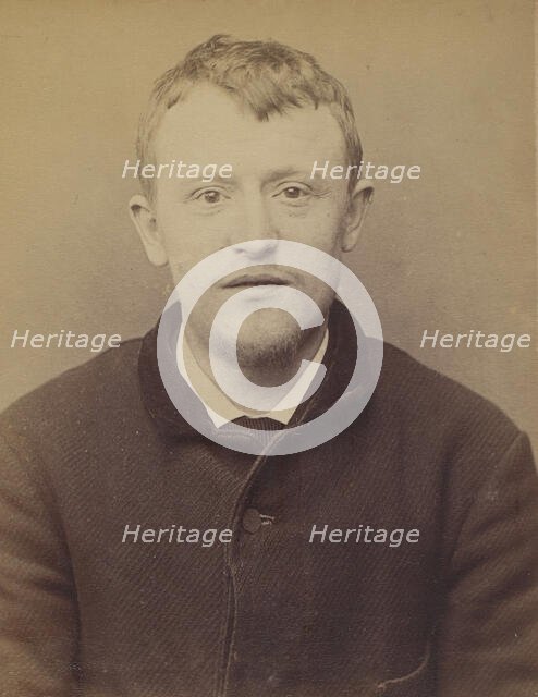 Moucheraud. Pierre, Yves. 27 ans, né à Paris IVe. Imprimeur. Anarchiste. 4/3/94., 1894. Creator: Alphonse Bertillon.