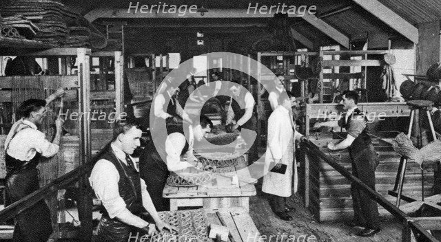 Blind mat-makers of St Dunstan's, London, 1926-1927. Artist: Unknown