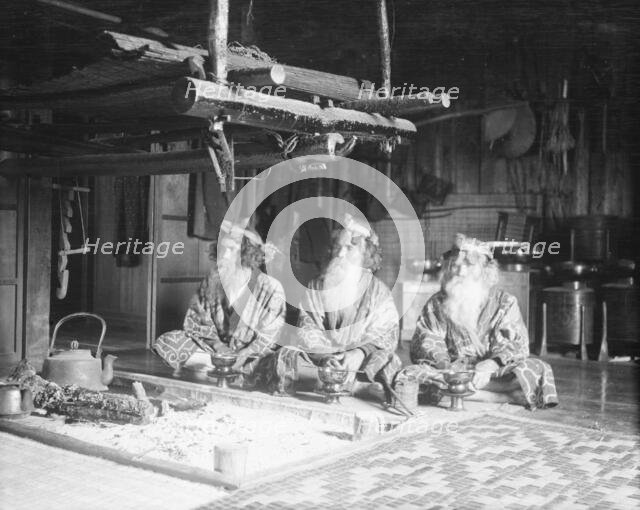 Ainu chiefs at Piratori, 1908. Creator: Arnold Genthe.