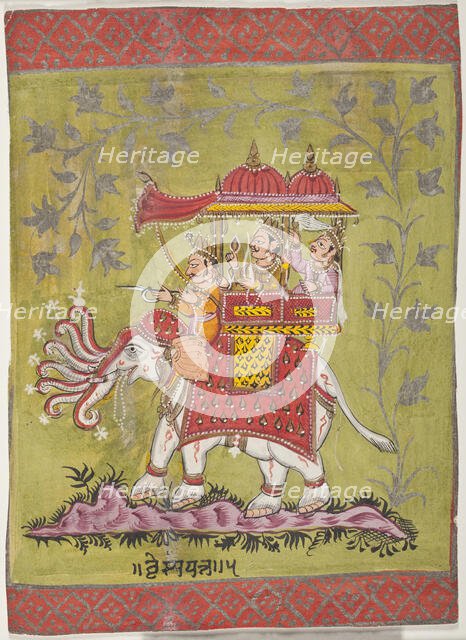 The Planetary Deity Brihaspati (Jupiter), c1800. Creator: Unknown.