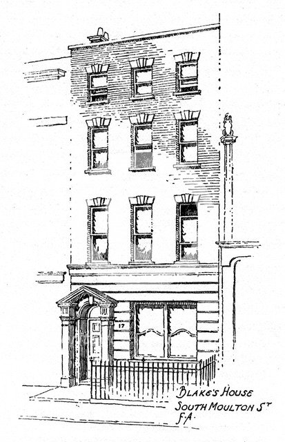 William Blake's house, 17 South Molton Street, London, 1912.Artist: Frederick Adcock