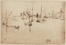 Barges, Dordrecht, 1884. Creator: James Abbott McNeill Whistler.