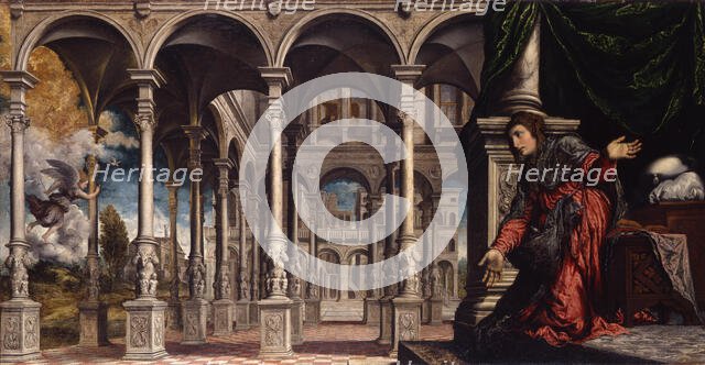 The Annunciation, 1545-1550. Creator: Bordone; Paris (1500-1571).