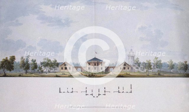 Design for a Farm in the Alexander Park at Tsarskoye Selo, 1818. Artist: Menelaws, Adam (1753-1831)