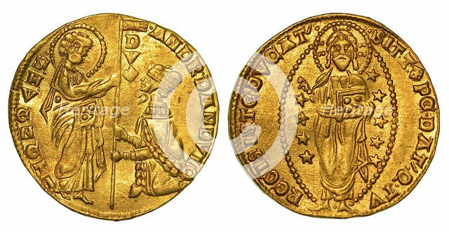 Ducato d'oro. Andrea Dandolo (1342-1354), Republic of Venice, 1345-1350. Creator: Numismatic, West European Coins  .