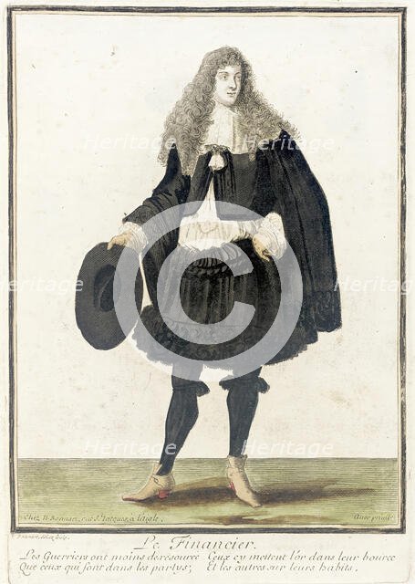 Recueil des modes de la cour de France, 'Le Financier', between circa 1678 and circa 1693. Creator: Nicolas Bonnart.