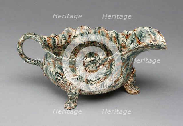Sauceboat, Staffordshire, 1750/59. Creator: Staffordshire Potteries.