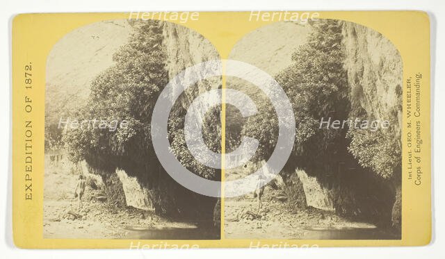 The Bath, a dripping spring in Kanab Cañon. Temperature, 69° Fahr, 1872. Creator: William H. Bell.