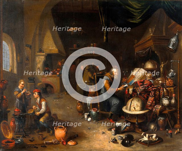 An alchemist in his laboratory, c1700s. Creator: Unknown.