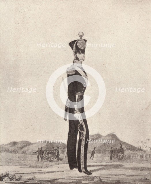 'Officers of the Madras Army (Foot Artillery)', 1841 (1909). Artist: William Hunsley.