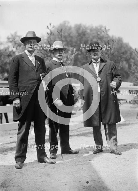 Horse Shows - Judge W.H. Moore; Gen. N.A. Miles; P.V. Degraw, 1911. Creator: Harris & Ewing.