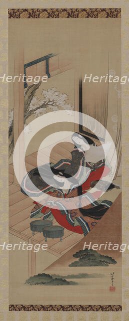 Early Ferns, Chapter 48 of The Tale of Genji, Edo period, ca. 1810-1814. Creator: Hokusai.