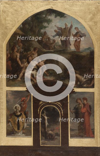 Esquisse pour l'église Saint-Merri : Prédication de saint Denis et conversion des..., 1873. Creator: Henri Leopold Levy.